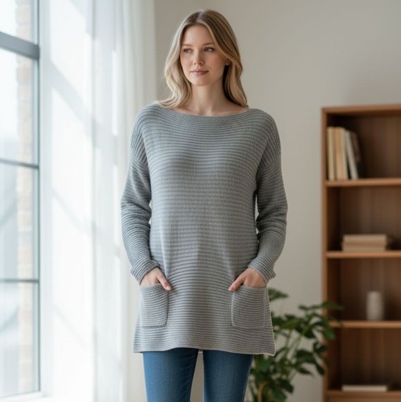Vince Camuto Sweaters - Women's Vince Camuto Grey Knit Sweater - Size Small